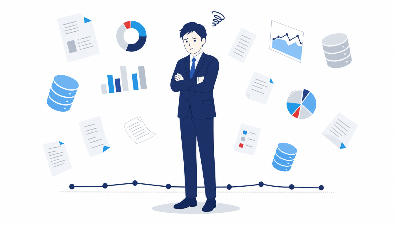 散在するデータと停滞する業績に悩む経営者